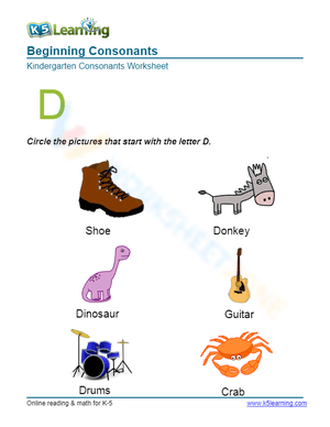 Beginning Consonants - Letter D