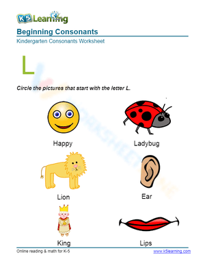 Beginning Consonants - Letter L