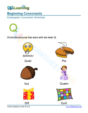 Beginning Consonants - Letter Q