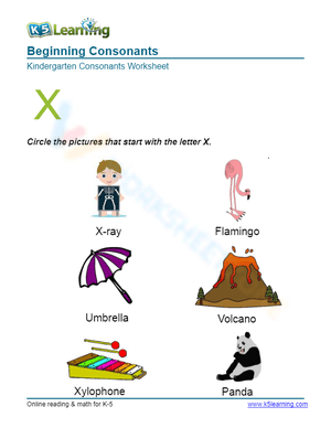 Beginning Consonants - Letter X
