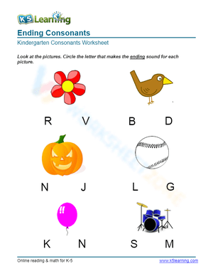 Ending consonants - Circle 1