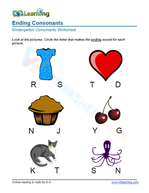 Ending consonants - Circle 2