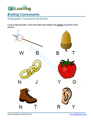 Ending consonants - Circle 4
