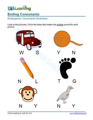 Ending consonants - Circle 6