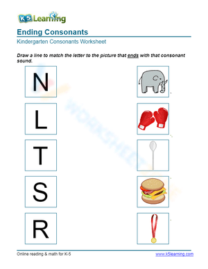 Ending consonants - Match 5
