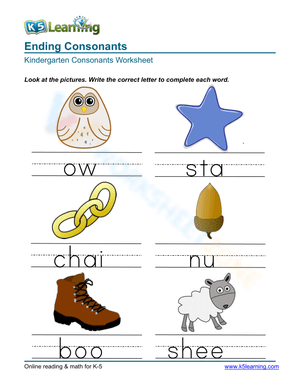 Ending consonants - Write 4