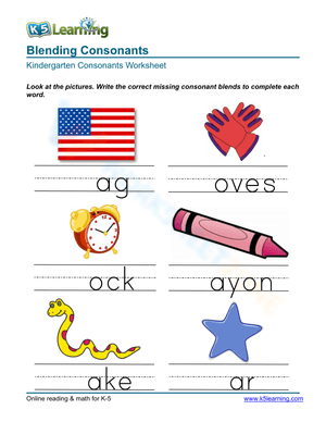 Consonant blends - Write 3
