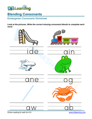 Consonant blends - Write 4
