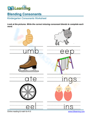 Consonant blends - Write 5