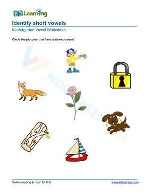 Identify short vowels 4