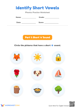 Essential Short Vowel Practice Worksheet | Grade K-1