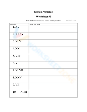 Practice Roman Numerals Worksheet
