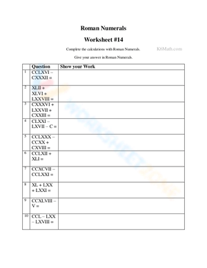 Learn Roman Numerals with this Practice Sheet