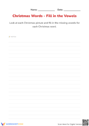 Printable Missing Vowels Worksheet | Preschool ELA