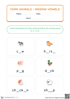 Farm Animals Vowel Practice | Essential Preschool ELA
