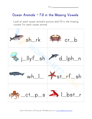 Fill in the vowels - Ocean