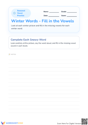 Essential Winter Vowel Practice | Preschool ELA