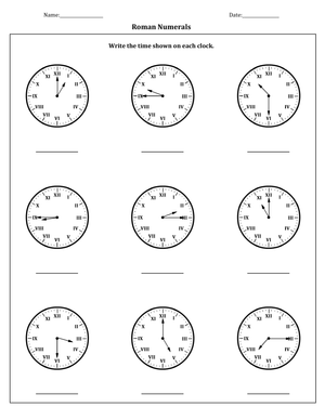Learn Telling Time with Roman Numerals