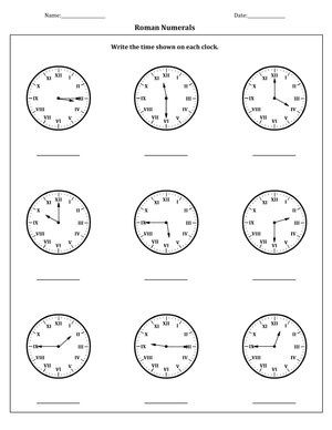 Learn Telling Time with Roman Numerals Clock