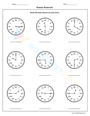 Learn Telling Time with Roman Numerals Clock
