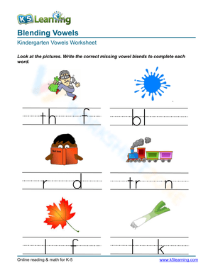 Write blending vowels 6