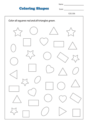 Fun Coloring Shapes Worksheet for Kids