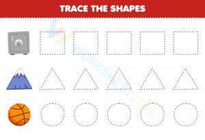 Learn Shapes: Fun Tracing Shapes Worksheet
