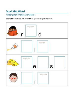 Essential Digraph Spelling Worksheet | Grade 1 Phonics