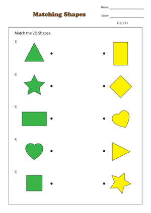 Matching Shapes Worksheet