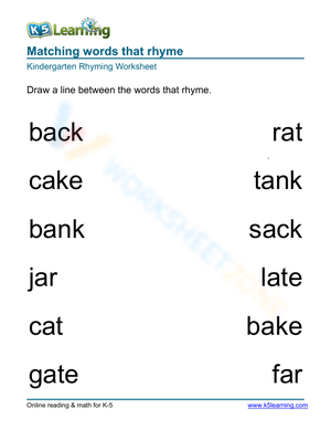Matching words that rhyme 1