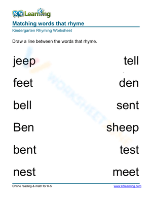 Matching words that rhyme 5