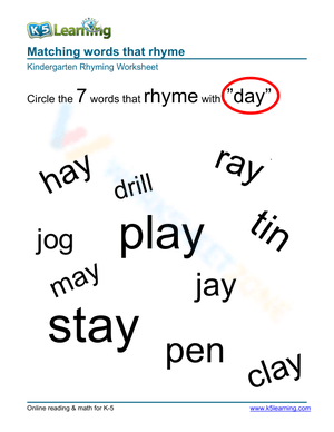 Word rhyme group 1