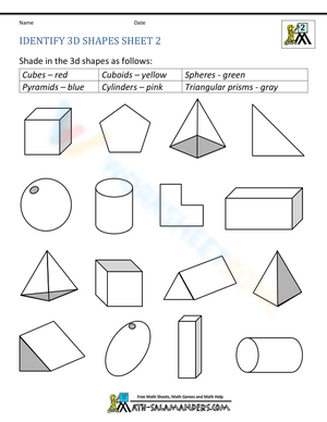 Identify 3D Shapes: Worksheet