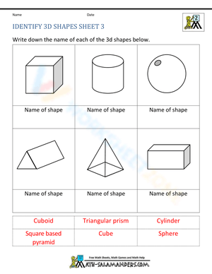 3D Shapes Identification Practice