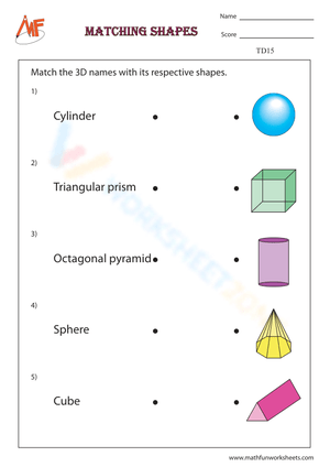 Matching 3D Shapes Worksheet