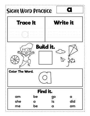 Sight Word "a" Worksheet | Grade K-1 Printable