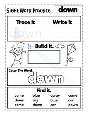 Sight Word "down"