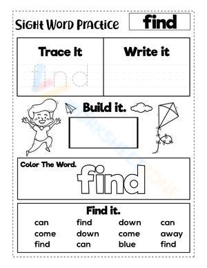 Sight Word "find"