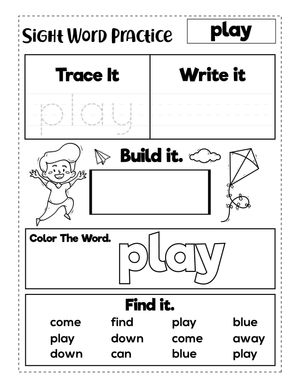 Sight Word Play Worksheet | Essential Grade K-1 Practice