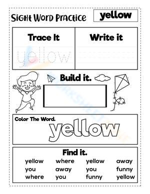 Sight Word "yellow"