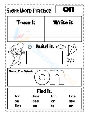 Sight Word "on"