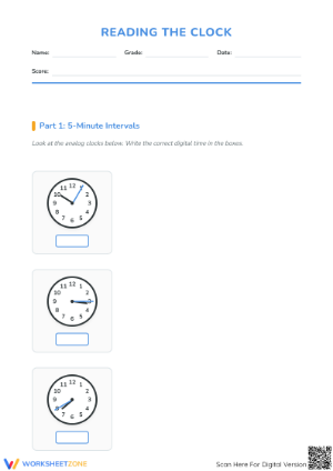 Essential Telling Time Worksheet | Grade 2-4 Math