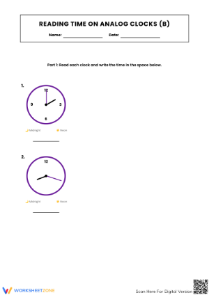 Essential Reading Analog Clocks Worksheet | Grade 4-5 Ready