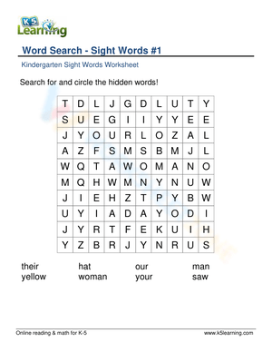 Word Search - Sight Words 1