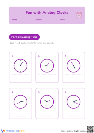 Essential 1-Minute Interval Time Worksheet | Grades 2-4