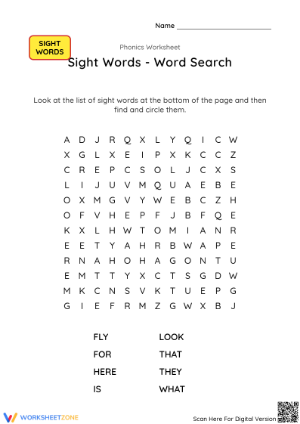 Grade K Sight Words — Printable No-Prep Worksheet