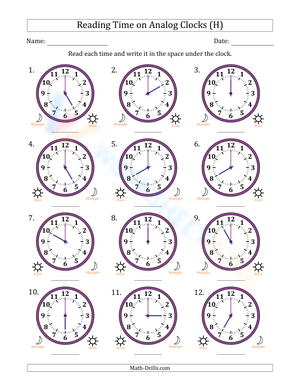Reading hours in 1 hour intervals 9