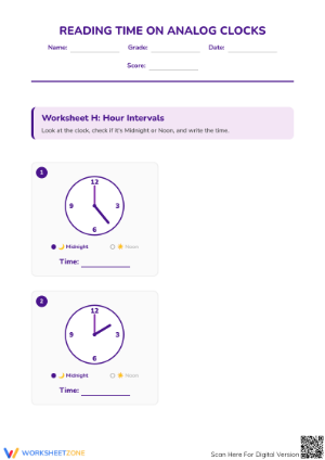 Essential Reading Time Worksheet | Grade 2-4 Math