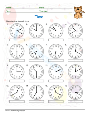 Telling time  10 minute past