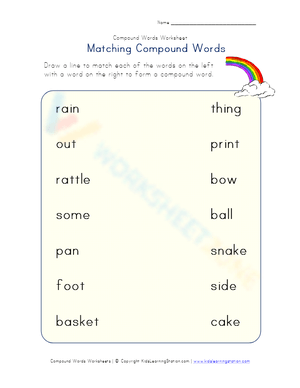 Matching Compound Words 1